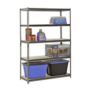 Muscle Rack 5-Shelf Steel Shelving, Silver-Vein, 18
