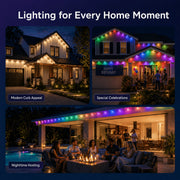 IJIL Permanent Outdoor LED String Lights, 100 FT, 60 RGBIC Multicolor LEDs, IP67 Waterproof, Remote Control and Bluetooth App, SZRSTH
