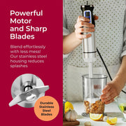 Mueller Ultra-Stick 9-Speed Immersion Blender with 7 Stainless Steel Attachments, Turbo Mode, Ergonomic Grip, Stainless Steel