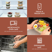 Razab Glass Food Storage Containers with BPA-Free Leakproof Lids, 24-Piece Set, Borosilicate Glass, Airtight Meal Prep Containers