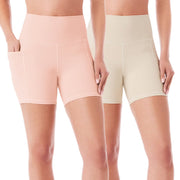 Women's 2-Pack Bike Short, Daylily Pink/Dry Sand, M