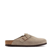 Birkenstock Boston Soft Footbed Clog, Taupe Suede, Men's Slip-On Sandals, 560771