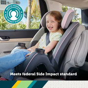 Safety 1st TriFit All-in-One Convertible Car Seat, Slim Profile, One-Hand Adjustable Headrest and Harness, Machine-Washable Seat Pad, Borderline Color