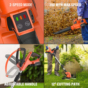Maxlander 20V 2-in-1 Weed Wacker and Cordless Leaf Blower Combo Kit, 10-Inch Cutting Width, 2x 2.0Ah Batteries, Charger Included