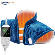 Keenstone KSZH021104 Wearable Weighted Heating Pad for Neck and Shoulders, 2.2 lb Weighted, Large 19.3 x 22.4 in, Blue