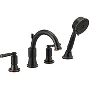 Peerless PTT4523-OB Westchester Oil Rubbed Bronze 2-Handle Residential Deck Mount Roman Bathtub Faucet with Hand Shower