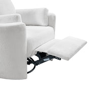 Soho Baby 81624424 Nottingham Manual Upholstered Glider Recliner Rocking Chair, Plush White