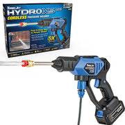 Ontel Turbo Jet HydroX5 Pro Cordless Pressure Washer, 21V 3000mAh Battery, 350 PSI, Dual Water Source, 6-in-1 Spray Nozzle, 16ft Hose, Blue, TJHXPRO-CB4