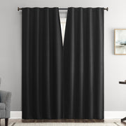 Sun Zero Vance 2-Piece Magnetic Closure Blackout Back Tab Curtain Panel Pair Black