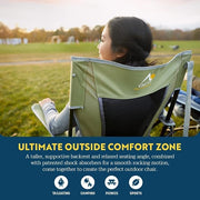 GCI Outdoor Comfort Pro Rocker Patio Chair, Spring-Action Rocking Technology, Mesh Back, Built-In Beverage Holder, Portable, 250 lb Capacity, Comfort Pro Rocker Americana Deluxe