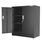 WORKPRO Black Small Industrial Metal Storage Cabinet w/Doors & Shelves - Adjustable