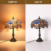 SUNMORY 18.5 in Stained Glass Tiffany Style Table Lamp, Multicolor, LED Bulb Included