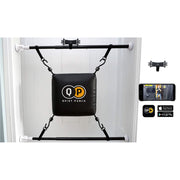 Quiet Punch Doorway Punching Bag, Portable Home Boxing Trainer with Phone Holder and App, Black, Compact 28-36 in