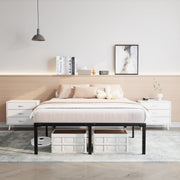 Capri Queen Bed Frame, Heavy-Duty Metal Platform, 18 Inch High, 2200 lb Capacity, Noise-Free, Black