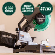 Metabo HPT 12-Inch Dual Bevel Compound Miter Saw with Xact Cut LED Shadow Line System, 15 Amp Motor, 4300 RPM, Green, C12FDHB