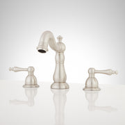 Signature Hardware SH449726BN Enid Widespread Bathroom Faucet - Overflow - Brushed Nickel
