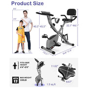 KURONO GT-818 Stationary Exercise Bike for Home Workout, Gray