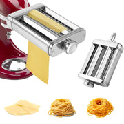 Wiselet 3 In 1 Pasta Maker Attachment for KitchenAid Stand Mixer, Stainless Steel Pasta Sheet Roller, Spaghetti and Fettucine Cutter, Adjustable Thickness, Heavy Duty