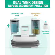 HAUSHOF Portable Carpet Spot and Upholstery Cleaner, 12Kpa Suction, Dual-Tank System, Lightweight 8.5 lb, Includes Cleaning Solution and Measuring Cup, HH23110AE