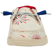 HEYDUDE Wendy Fireworks Canvas Shoes for Ladies - White - 7M