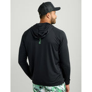 HUK Pursuit Vented Long Sleeve Hoodie Fishing Shirt with Hood, Ocean Blue Heather, Large, H1200525