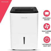 Frigidaire FFAD5033W1 Dehumidifier with Effortless Humidity Control, White, 50-Pint