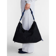 No Boundaries Womens Large Nylon Tote Shoulder Bag with Paracord Strap, Adjustable Crossbody Strap, Zipper Closure, Black