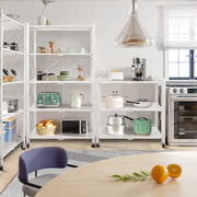 COOKCOK CCWALSHELF-5T-WH 5-Tier Storage Shelving Unit, Metal Shelf 27.9
