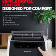 Honeywell MN4HFS9 14,000 BTU Heat and Cool Portable Air Conditioner with Heating Pump - Black and Silver