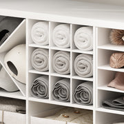 Furinno Cubicle 9-Compartment Bottle Storage Cube Organizer Insert, White, Fits Extra Thick Cubes, 24282WH