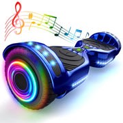 TCDJTC LBW12A Hover Off Road Board Electric Scooter with LED Lights & 400W Motor, Kids Scooter with 9MPH Max Speed, Blue
