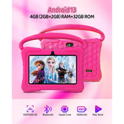 Tedupee Kids Tablet Android 13 Quad Core Processor 4GB RAM 32GB Storage 7-Inch HD Touch Screen WiFi Bluetooth Blue