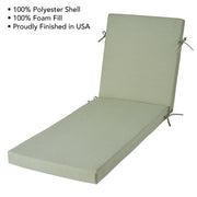 Better Homes & Gardens Outdoor Chaise Lounge Cushion, 72in x 23in, Green, Fade-Resistant Polyester