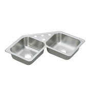 Elkay DE217323 Dayton Elite Drop-In Stainless Steel 32 in. 3-Hole Double Bowl Kitchen Sink