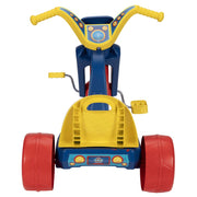 Jakks Pacific Inc Fly Wheels Tricycle with Oversized 15-Inch Front Wheel and LED Lights, 3-Position Adjustable Seat, Low-Riding Design, Durable Plastic Frame, Character Graphics, Bluey and Paw Patrol Designs