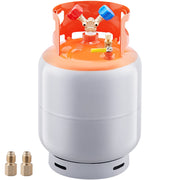 KFFKFF 30 LBS Refrigerant Recovery Cylinder, 400 PSI Durable HP295 Steel Portable Tank with Dual-Use Brass Y-Valve for Liquid and Vapor, Compatible with R22 R134A R410A LX-33629