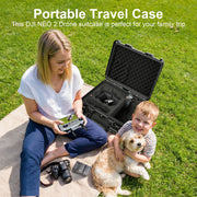 Lekufee Waterproof Hard Carrying Case with Custom EVA Foam Inserts for DJI Neo 2 Drone Fly More Combo, RC 2, RC N3, Goggles N3/3, RC Motion 3, Black DJI Neo 2 Hard Case
