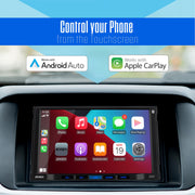 Jensen Double DIN Car Stereo, 7-Inch Touchscreen, Certified Apple CarPlay and Android Auto, Bluetooth, Backup Camera Included, USB Charging, Black