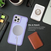 iHome Magnetic Velo Phone Case for iPhone 15 Pro- Pastel Purple