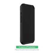 Onn RM17BB36018372 Rugged MagSafe Compatible Phone Case for iPhone 17, Heavy-Duty Drop Protection, Antimicrobial, Enhanced Side Grips, Black