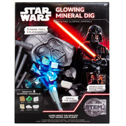 Star Wars 226739RF Glowing Mineral Dig Science Kit with 8 Real Gemstones, Mining Tools, and Death Star Display Tray for Kids Ages 8+