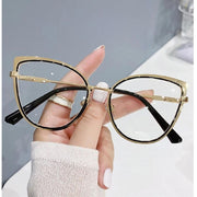 Retro Cat Eye Anti-blue Light Glasses Women Men Computer Optical Glasses High Metal Frame Glasses Plain Glasses