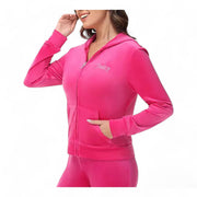 Juicy Couture Women's Velour Jacket with Rhinestone Logo Free Love XL