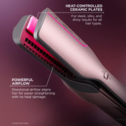 Shark FlexFusion Air Straightener and Hair Dryer Multi-Styler with Ceramic Plates, Auto-Wrap Curlers, Wet or Dry Brush, Concentrator Nozzle, Cosmic Blush