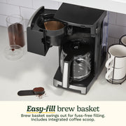 Cuisinart Personal Brew 12-Cup Drip Coffee Maker, Programmable with Adjustable Brew Strength, Stainless Steel and Black, DCC-12