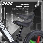 Yvolution Neon Balance Bike with LED Light-Up Wheels, Adjustable Seat and Handlebar, 12-Inch Puncture-Proof Tires, Lightweight Steel Frame, Black NT52B1