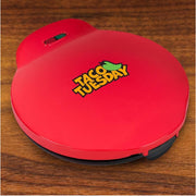 Taco Tuesday TCTEQM10RD 10 In. Electric Quesadilla Maker with Extra Stuffing Latch in Red
