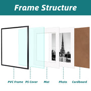 Giftgarden 16x16 Black Picture Frame, Display 12x12 w/Mat or 16x16 Without Mat Pictures