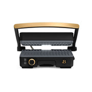 Made By Gather 19988 Beautiful 2-in-1 Panini Press & Grill with Detachable Plates, 1200W, Black Sesame, EverGood Ceramic Nonstick Coating, 10.25 x 7 in,