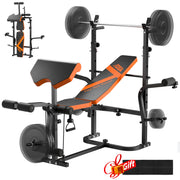 TCISA TSZH04 Weight Bench, Bench Press Set with Leg Extension, 6 in 1 Olympic Adjustable Weight Bench for Home Gym